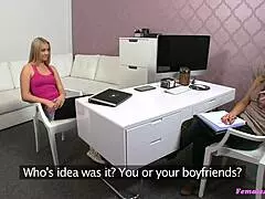 oh man, i’m just lovin’ this cute blondie teen with tiny sexy titties havin’ lesbian fun with the casting agent...