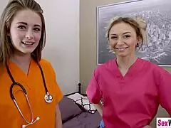 Cute Blonde Nurse Sucks Huge Cock in Deepthroat Scene.