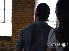 Teen girl seduces old daddy with deepthroat in college