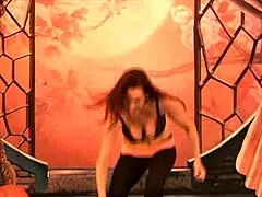 Yoga teacher scratches an itch during class with big tits bouncing